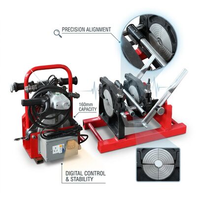 Dual Clamp 110mm HDPE Manual Butt Welder Single Phase Compact