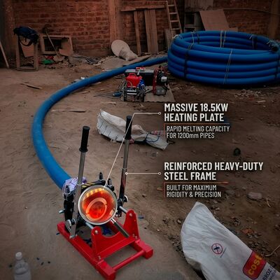 355mm HDPE boru kıç füzyon kaynak seti.