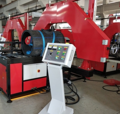 PP Boru Kesme Şerit Testere Makinası 630mm 380VAC Ayarlanabilir Hat Hızı